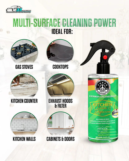 Kitchen Cleaner & Degreaser – Heavy Duty, Germ-Killing & Grease-Fighting Formula  THREE GUYS -