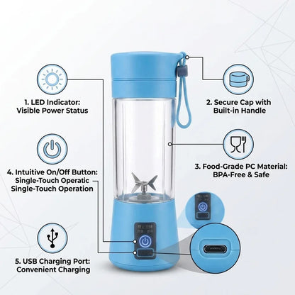 Portable USB Rechargeable Blender Bottle
