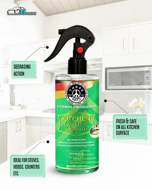 Kitchen Cleaner & Degreaser – Heavy Duty, Germ-Killing & Grease-Fighting Formula  THREE GUYS -