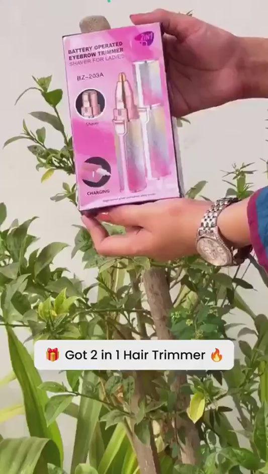 2-in-1 Electric Eyebrow Trimmer and Facial Hair Shaver for Women – Rechargeable Precision Hair Remover